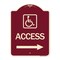 Signmission Access W/ Updated Isaand Right Arrow Heavy-Gauge Aluminum Architectural Sign, 24" H, BU-1824-24357 A-DES-BU-1824-24357 - alternate 1